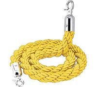 Barrière tressée en corde de chanvre - 4 m - Jaune - Corde de sécurité pour événements - Solution de gestion de foule - Disponible en options de 0,9 m/1,4/1,5/2,4/2,4/3,7 m