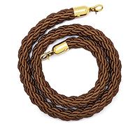 Barrière tressée en corde de chanvre 90/150/200/300 cm Corde tissée avec crochets pour le contrôle de la foule Idéal pour bars, hôtels, cinémas Marron 90/150/200/300 cm