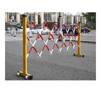 barrières Barricade de circulation rétractable, barrière extensible, barrière mobile, porte for allée, contrôle des foules avec roues extensions(1.2x5m)