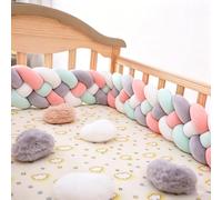 BarrièRes De Lit De Voyage Pour Tout-Petits,Tour Tout-Petits,Coussin DéCoratif Doux Et Douillet,Tricoté Surpiqué,Coussin NœUd Multicolore,Protection AdaptéE Aux LatéRales Frontales Du Lit(1m,P)
