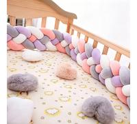 BarrièRes De Lit De Voyage Pour Tout-Petits,Tour Tout-Petits,Coussin DéCoratif Doux Et Douillet,Tricoté Surpiqué,Coussin NœUd Multicolore,Protection AdaptéE Aux LatéRales Frontales Du Lit(3m,Y)