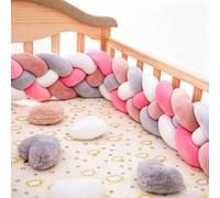 BarrièRes De Lit De Voyage Pour Tout-Petits,Tour Tout-Petits,Coussin DéCoratif Doux Et Douillet,Tricoté Surpiqué,Coussin NœUd Multicolore,Protection AdaptéE Aux LatéRales Frontales Du Lit(3m,I)