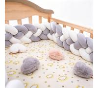BarrièRes De Lit De Voyage Pour Tout-Petits,Tour Tout-Petits,Coussin DéCoratif Doux Et Douillet,Tricoté Surpiqué,Coussin NœUd Multicolore,Protection AdaptéE Aux LatéRales Frontales Du Lit(3m,Q)