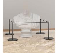 Barrières de Poteau de Guidage Courtes, Cordes et Poteaux pour Tapis, pour Expositions D'Art et Musées, Empêche Les Contacts Rapprochés, Base en Caoutchouc Antidérapante et Stable