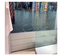 Barrières de prévention des inondations de porte, bouclier de barrière d'eau réutilisable en aluminium-déflecteur de barrage temporaire détachable(2x0.6m/6.6x2ft)