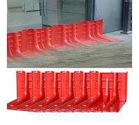 Barrières de prévention des inondations - Déflecteur d'eau mural étanche d'urgence en plastique pour le contrôle, design amovible en forme de L pour une atténuation efficace des inondations