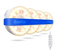 Barrina Orbgrow OG09 Puck Lampe Horticole, LED Rouges 660nm, 4x9W,Pack de 4 | Spectre Complet, Magnétique et Connectable, 4/8/12h Minuterie, 5 Niveaux d’Intensité, Pack de 2, Pour les Étagères à Plantes