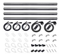 Barrina T5 Lampe Plante Interieur, 5000K,59cm, Lumière Solaire à Spectre Complet, Connectable, Couvercle Noir, Magnétique, Bande LED de Lumière de Croissance avec Interrupteur, Plug and Play,Pack de 4