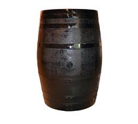 Barrique Fût rénové teint en noir et ceint de cercles noirs