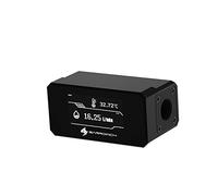 Barrowch Capteur de température de l'eau G1/4" et débitmètre avec écran OLED FBFT07 pour système de refroidissement à eau PC (noir)
