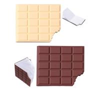 BARRU 2 pcs blocs-notes adhésifs humoristiques Post-it en chocolat, bloc-notes personnalisé, chocolats personnalisés (avec coin mordu, avec 100 notes autocollantes) marron foncé/blanc, 10,5 x 9 cm