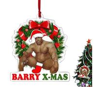 Barry Funny Acrylic Meme Christmas Ornaments | Barry Gag Lovely Tree Ornament Gift,Small Car Rearview Charm Decor for SUV Vehicle Dashboard Living Room Bedroom Kitchen Balcony Offices