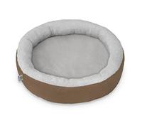 BARRY & LUCY Lit pour Chien Chat 2in1 Rond Coussin Imperméable pour Chien avec Tissu Chaud (M (Ø 60 cm), Marron)