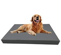 Barry & Lucy Matelas pour Chien Amovible - Tapis De Couchage Chiot, Coussin Place en Simili Cuir, Plusieurs Couleurs (105x75x10, Gris)