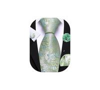 Barry.Wang Cravate florale avec épingle à revers en soie pour homme - Ensemble de boutons de manchette carrés pour mariage, fête de mariage