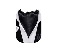 Barry.Wang Cravats Boutons de manchette en soie pour homme Motif cachemire Couleur pure Cravate Ascot Cravate et carré de poche Ensemble fête classique floral mariage affaires, Fleur noire pure,