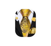 Barry.Wang Ensemble cravate florale avec épingle à revers pour homme en soie - Cravate, pochette et boutons de manchette pour mariage, soirée et affaire, taille unique