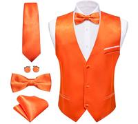 Barry.Wang Ensemble gilet d'affaires pour homme avec gilet et nœud papillon | Col en V classique coupe ajustée 5 pièces, parfait pour une fête de mariage