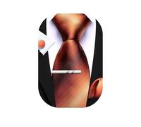 Barry.Wang Lot de 4 cravates carrées en soie pour homme Motif cachemire, marron, taille unique