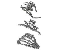 Bars d'Halloween | Drapeaux gothiques en forme de mâchoire gothique | Ensemble de 3 accessoires pour cheveux et filles | Mode Cosplay, danse, concerts, voyages, célébrations et