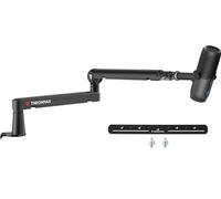 Bars Micro, Support de Microphone ajustable à profil bas avec gestion des câbles pour Blue Yeti HyperX Quadcast Shure Rode Razer Seiren Mini SoloCast Elgato Wave,Boom arm universel,Noir