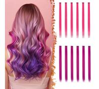 BARSDAR 12 Piece Extensions a Clip Cheveux Couleur, 55cm Extension Cheveux Clip dans les Extensions de Cheveux Rainbow Party Highlights Cosplay DIY Postiches Synthétiques Pour Femmes