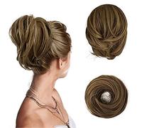 BARSDAR Chignon Queue de Cheval Extension, Postiche Synthétique Droite Entièrement Court Queue de Cheval Chignon Extensions Cheveux Accessoires Élastique Facile Chouchou pour Femme