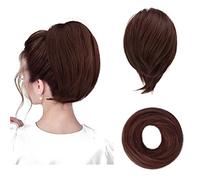 BARSDAR Chignon Queue de Cheval Extension, Postiche Synthétique Droite Entièrement Court Queue de Cheval Chignon Extensions Cheveux Accessoires Élastique Facile Chouchou pour Femme