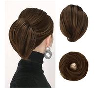 BARSDAR Chignon Queue de Cheval Extension, Postiche Synthétique Droite Entièrement Court Queue de Cheval Chignon Extensions Cheveux Accessoires Élastique Facile Chouchou pour Femme