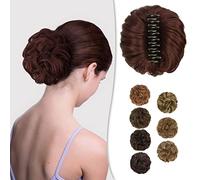 BARSDAR Pince à Griffe Messy Chignon Postiche, Clip dans les Cheveux Chouchous Bouclés Extensions de Chignon de Cheveux Synthétiques pour les Femmes Queue de Cheval Donut Chignon