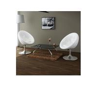 Lot de 2 Tabourets de Bar Chaises Bistrot Pub Cuisine Blanc Similicuir vidaXL