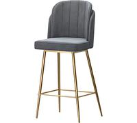 Barstols 1PCS chaises Bar Velours 65 cm, Dos Repose-Pieds, Chaise tabourets d'îlot avec Base en métal doré pour comptoir de Cuisine