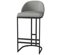 Barstool, tabourets de Bar de 26/30 Pouces avec Cadre en métal, Tabouret de Bar à Petit-déjeuner de comptoir en Cuir PU Faux Hight Island, rembourré, Assemblage Facile (gris-1ps, 65 cm / 25,6 Pouces)