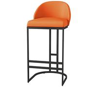 Barstool, tabourets de Bar de 26/30 Pouces avec Cadre en métal, Tabouret de Bar de Petit-déjeuner de comptoir en Cuir PU Faux Hight Island, rembourré, Assemblage Facile (orange-1ps, 75 cm / 29,6