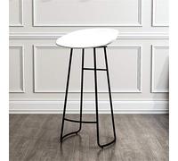 Barstools Breakfast Breakfast Chairs Bar Counter High Poot Repare Tools Kitchen-Dister Breaking Chair Meubles Modernes | Siège PP Blanc et Jambes en métal Noir | Bistro Counter Pub Cafe Decoration