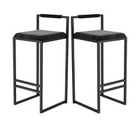 Barstools Set 2-Set Hauteur Bistouri, Carre avec Backrest, Chaise Bar pour Cuisine de Table à Meubles (Gris 66cm(25,9in))
