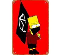 Bart Simpson Anarchy Home Decor Wall Art Print Gift Home Living - Poster Métal Sign Vintage Chic Art Décoration Murale Poster Décoration Murale pour Garage Maison Club Bar Café BBQ Shop 8 x