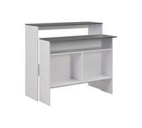 Bartafel met 2 tafelbladen 130x40x120 cm wit en grijs280221