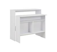 Bartafel met 2 tafelbladen 130x40x120 cm wit280217
