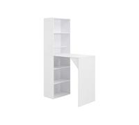 vidaXL Table de bar avec armoire, meuble de rangement moderne, blanc