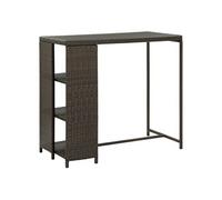 Bartafel met opbergrek 120x60x110 cm poly rattan bruin313475