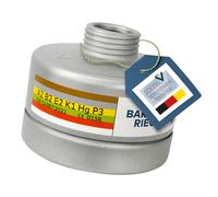 BartelsRieger Filtre combiné BR ABE2K1HgP3 (classe de protection A2B2E2K1Hg-P3) - Filtre respiratoire à vis contre les vapeurs de solvants, les acides, les gaz acides, l'ammoniaque, le mercure