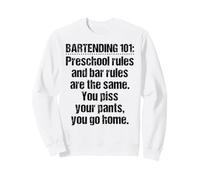 Bartender Bartending 101 Règles de Bar préscolaires Noir Sweatshirt
