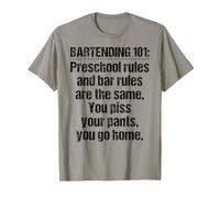 Bartender Bartending 101 Règles de Bar préscolaires Noir T-Shirt