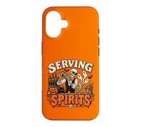 Bartender Halloween Squelette Servant Spirits Bar Staff Coque pour iPhone 16