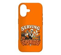 Bartender Halloween Squelette Servant Spirits Bar Staff Coque pour iPhone 17