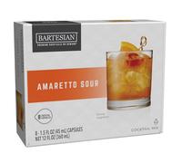 Bartesian Cocktail Mixer Amaretto Sour - Ingrédients pour Vodka Cocktail - Capsules pour le Bartesian Cocktail Maker - Préparation sans alcool à mélanger avec des spiritueux - Lot de 8 capsules