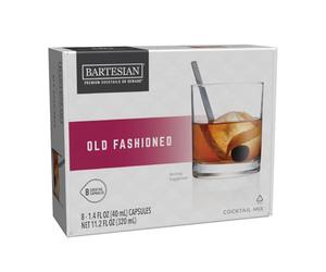 Bartesian Cocktail Mixer Old Fashioned - Ingrédients pour Whisky Cocktail - Capsules pour le Bartesian Cocktail Maker - Préparation sans alcool à mélanger avec des spiritueux - Lot de 8 capsules