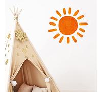 BARTEU Stickers Muraux Aquarelle Soleil, Géométrique, 2 Pcs, Mur Art, Chambre De Filles, Sticker Mural, Intérieur, Vinyle, Moderne, Meuble, Amovible, Imperméable