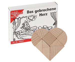 Bartl 102241 - Mini puzzle en bois - Le cœur brisé composé de 9 petites pièces en bois